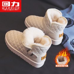 回力 雪地靴女鞋2026年冬季新款短靴加绒休闲保暖面包棉鞋