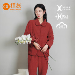 橙线 2024睡衣女套装雪尼尔秋冬加厚绒可外穿家居服E22076