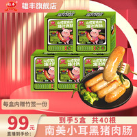 雄丰 山地黑猪肉爆汁烤肠400g*5盒共40根地道肠肉肠早餐烧烤香肠