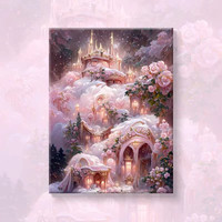 （真心甄选）数字油画diy梦幻世界填充水油彩手工绘画装饰画风景