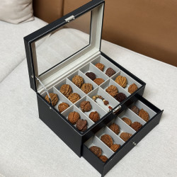 抽屉款二层手串饰品收纳盒透明玻璃多格文玩双层收藏整理箱大容量