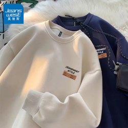 真维斯 春秋新款男女同款ins印花套头卫衣宽松百搭潮流打底上衣