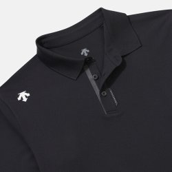 迪桑特 polo衫男女同款黑色长袖T恤秋季新款休闲运动外套
