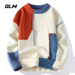 GLM 秋冬季慵懒风圆领潮流休闲保暖宽松加厚春秋套头毛衣 男外套
