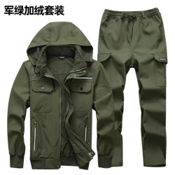 6534秋冬薄绒户外防水泼防寒挡风保暖车间工地工作服套装男女同款