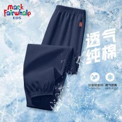 马克华菲 靛蓝纯棉防蚊短袖T恤 120
