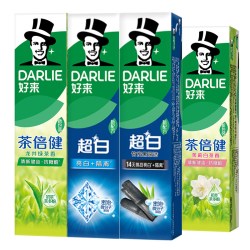 好来 牙膏超白茶家庭家用套装190g*4支洁齿清新亮齿