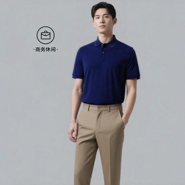 BOSS 丝光棉麻 男士POLO衫