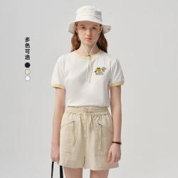 TEENIE WEENIE 撞色圆领宽松短袖T恤