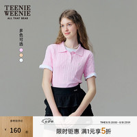 TEENIE WEENIE 小熊针织短袖女装秋季老钱风polo衫毛衣T恤上衣