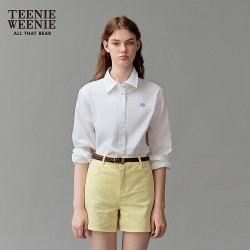 TEENIE WEENIE 【牛津纺刺绣】小熊衬衫时尚多巴胺女衬衣