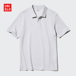 优衣库 AIRism凉感 男士POLO衫 浅灰色 3XL