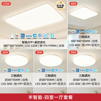雷士 LED全光谱护眼智能吸顶客餐厅卧室房间灯具2024流行全屋套餐 全光谱02-四室一厅