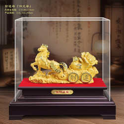艾格辰 马年招财绒沙金摆件