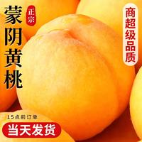 山姆大叔 山东蒙阴黄桃黄金蜜毛桃油桃脆甜桃子水果礼盒 5斤装净重4.5 S+级甄选果|单果100-150g爆甜多汁