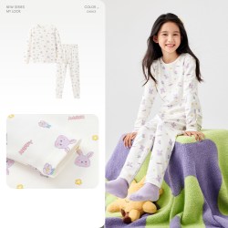 巴拉巴拉 女童保暖内衣套装秋冬加厚儿童秋衣秋裤小中大童打底睡衣