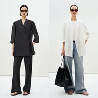 LESS 春夏环保莱赛尔西服女薄款通勤百搭七分袖西装外套2P4710330