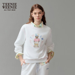TEENIE WEENIE 圆领简约学院风卫衣 白色 L(170)