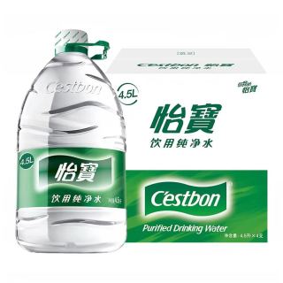 今日必买：怡宝 饮用纯净水 4.5L×4桶 家庭饮用水