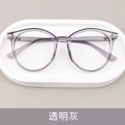 超大TR90日系圆框 灰色框+ 1.61防蓝光镜片