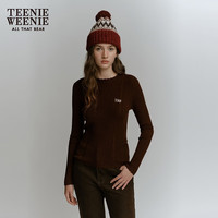 TEENIE WEENIE 手工钩花蕾丝纹理 棕色 S 女士针织衫