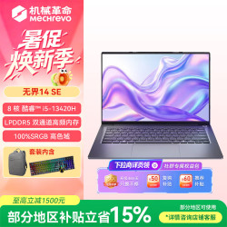 机械革命 无界14SE 14英寸笔记本电脑 i5-13420H/12G/500GB  灰色包鼠套装