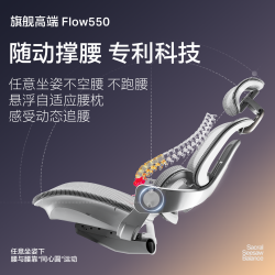 永艺 撑腰椅Flow530/550人体工学椅电脑椅办公老板椅午休椅子整椅 灰色-Flow550基础款-无搁脚