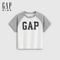 Gap 男女幼童早秋纯棉logo印花插肩袖短袖T恤