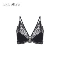 LADYALLURE 「LA」夜莺蔷薇丨品牌字母细带前扣式镂空蕾丝美背聚拢文胸套装女