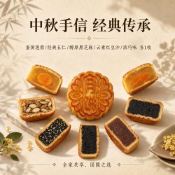 菓然匠子 中秋节广式月饼莲蓉蛋黄红豆沙黑芝麻五仁新中式传统糕点散装点心