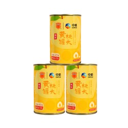 梅林B2 中粮梅林黄桃罐头砀山肉厚整切脆嫩多汁即食水果休闲零食清甜