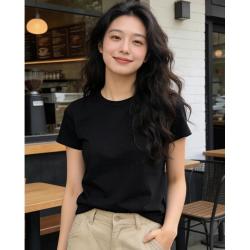 真维斯 Z+ 100%精梳棉夏季女款白色短袖t恤合身内搭打底衫