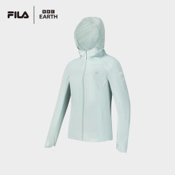 FILA ｜BBC EARTH联名系列 斐乐女梭织外套秋新户外基础防水上衣