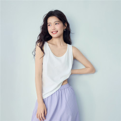 佐丹奴 无袖t恤女基础款针织弹力棉纯色修身打底圆领背心05323250