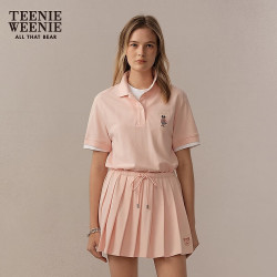 TEENIE WEENIE 小熊女装POLO衫T恤2025夏季新款休闲松弛学院风短袖