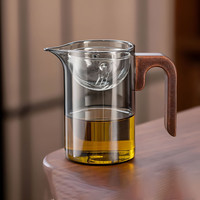 玻璃公道杯泡茶杯耐热茶漏一体茶水分离泡茶杯 旋转公杯