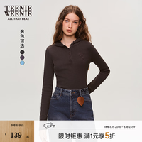 TEENIE WEENIE 小熊女装长袖T恤秋季活力潮流水洗连帽卫衣 煤灰色 M (165)
