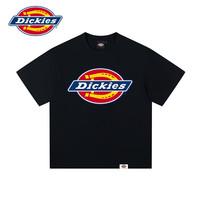 Dickies 帝酷适T恤男短袖经典LOGO圆领印花宽松纯棉透气半袖上衣男女同款 黑色