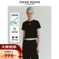 TEENIE WEENIE 小熊T恤女装夏季简约运动休闲时尚短袖女 黑色 XS