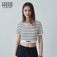 TEENIE WEENIE 女士条纹针织短袖T恤
