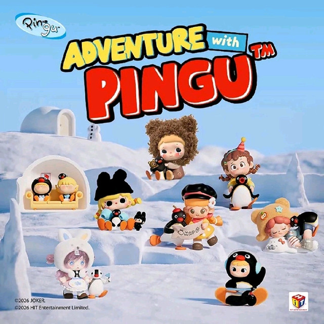 X11 正版x11 Pingu45周年联名暖心奇遇系列盲盒潮玩可爱公仔手办