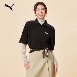 PUMA 商务黑色运动短袖T恤POLO衫男女PUMA彪马官方夏季翻领上衣 690644