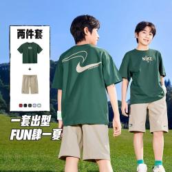 NIKE 爆款推荐耐克3brand系列儿童套装夏款
