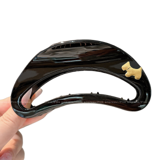 歌米诺 小狗造型抓夹 黑色 11cm 发夹
