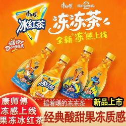 康师傅 冻冻茶456g*12瓶新品摇一摇冰红茶果冻味新老包装随机发