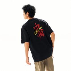 安踏 运动训练健身休闲时尚百搭透气舒适简约男短袖针织衫上衣