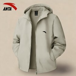 安踏 外套男风衣春秋季新款加绒户外防风防泼水冲锋休闲夹克衫运动上衣 7608-1浮游灰
