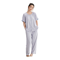 安之伴 柔软有弹性超凉爽 基本灰 L 女士睡衣家居服套装