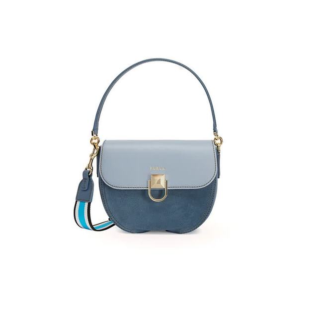 七夕好礼：FURLA CIRCE牛皮撞色手提单肩斜挎女包
