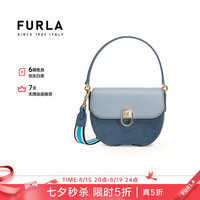 FURLA CIRCE系列女式斜挎包 浅蓝色+牛仔蓝色 S